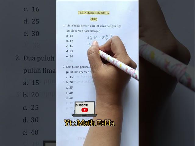 SOAL MATEMATIKA DASAR TES MASUK KERJA TIU CPNS