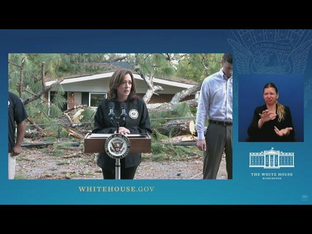 VP Kamala Harris tours Helene damage in Augusta