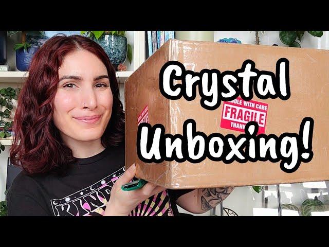 Huge Crystal Haul!! ️🩷 unboxing some beautiful towers & palm stones from Plant Story!!