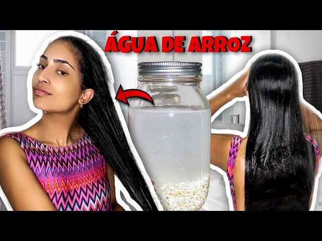 COMO FAZER O CABELO CRESCER COM ÁGUA DE ARROZ! (2 maneiras) | Agua de Arroz no Cabelo