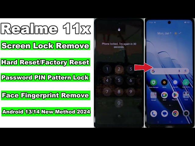 How to Hard Reset/Factory Reset in Realme 11x 5G/Realme 12x Unlock Screen Lock Password PIN Pattern