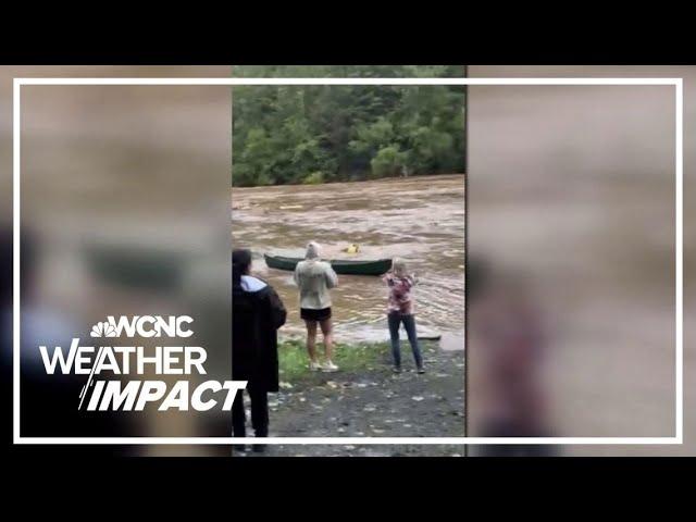 Caught on cam: Man risks life to save woman from raging floodwaters