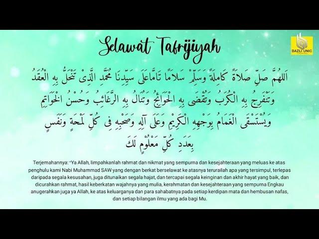 SELAWAT TAFRIJIYYAH - BAZLI UNIC