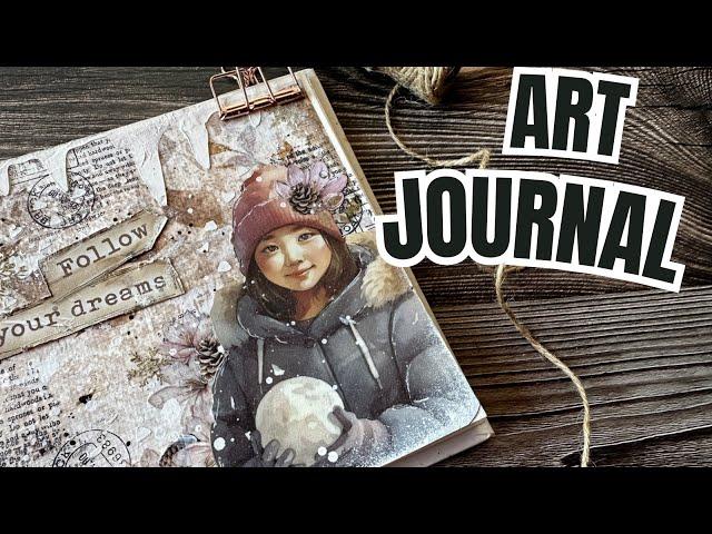 Winter-Themed Art Journal Page