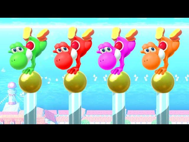 Super Mario Party Minigames - Yoshi vs Peach vs Bowser Jr. vs Pom Pom