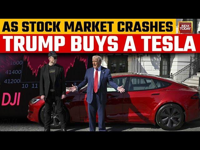 As US Stock Market Falls, Donald Trump Buys A Tesla To Support Elon Musk