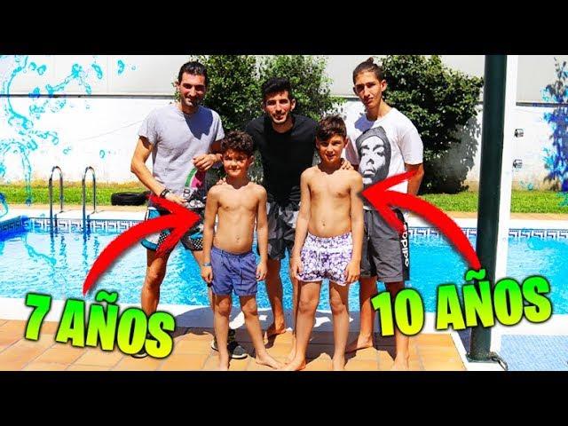 RETOS DE PISCINA CON MIS HERMANOS (DE 7 Y 10 AÑOS) CON SUELO RESBALADIZO !! Makiman