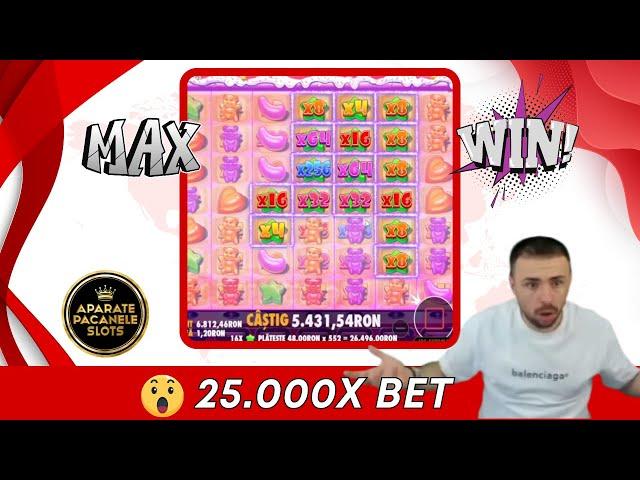 PRIMUL MAX WIN LA SUGAR RUSH 1000 DE PE CANAL! SI MEGA WIN-URI LA JUICY SI HONEY! ️ #bigwin