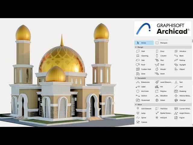 Architecture Mosque Design With Archicad