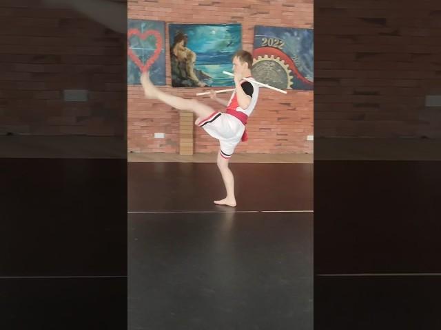 "Strength knows no borders!  Our Russian trainee mastering Kalaripayattu! #KalariVillageLife"