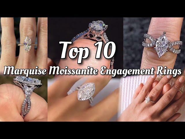 Top 10: Marquise Moissanite Engagement Rings! + links to purchase!