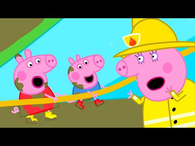 Preso no escorregador de lama!  | Contos da Peppa Pig