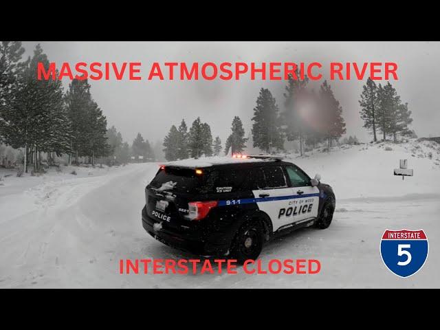 Chasing a MASSIVE Atmospheric River! Interstate 5 Shutdown, Trucks Stranded Everywhere!