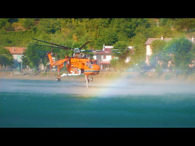 Sikorsky S-64 Erickson Air Crane "Isabelle" firefighting operations in south italy...old video