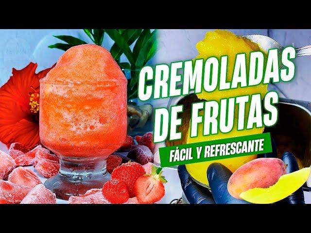 HOMEMADE CREMOLADAS WITH FRESH FRUIT: Easy and refreshing recipe!! #cremoladas #artisanalicecreams