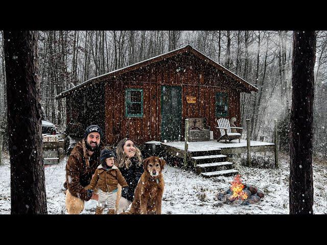 Braving a SNOWSTORM at our Remote Cabin! Northern Minnesota