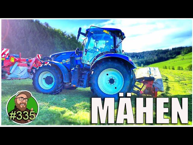 FarmVlog 335: Hauer mäht das erste Mal mit Frontmähwerk