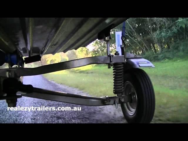 Real Ezy Folding Boat Trailer coil suspension demonstration