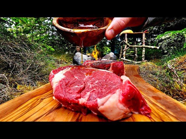 The JUICIEST STEAK prepared in Nature | Relaxing Cooking ASMR