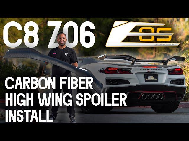 New C8 Z06 Corvette Carbon High Wing Spoiler from Extreme Online Store!