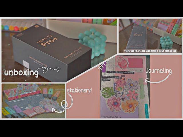 Unboxing Redmi Note 12 pro plus (Aesthetic + Unboxing + Journaling)| ASMR Journaling Pastel Floral