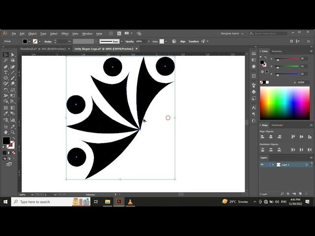 How to Create Unity Logo Design in Adobe Illustrator | Designer Aamir