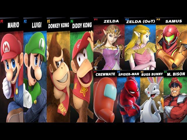 Mario vs Luigi vs Donkey Kong vs Diddy | Zelda vs Samus | Battles in Super Smash Bros Crusade 2