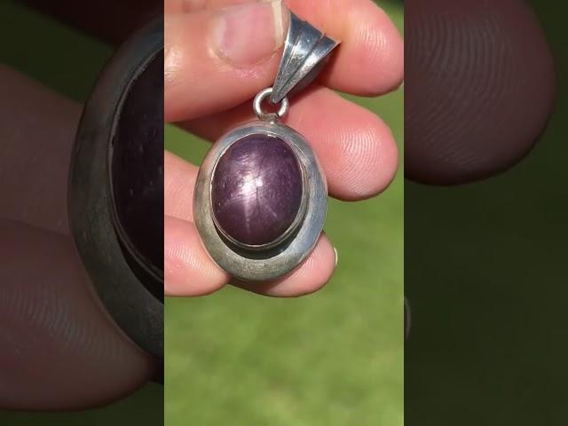 Purple Star Sapphire / Ruby Pendant in Sterling Silver. 1.5" + 11g  *Video*