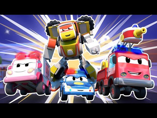 SUPER ROBOT teams up with the RESCUE SQUAD! | Robot & Firetruck Transform