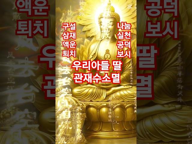 우리 아들 딸 관재수소멸 업장소멸 구설수퇴치 보살행 부처님 가피 내려주세요 하루 108독, 혹은 21일 간 수행나무아미타불 나무석가모니불 #불경““사업 번창”, “가정의 평안”