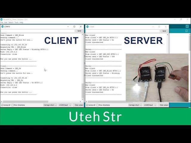 Arduino | Communication Two LoLin NodeMCU V3 ESP8266 (Client Server) for Controlling LED