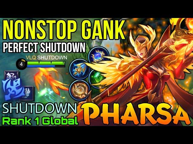 NonStop Ganking Pharsa Deadly Midlane Mage! - Top 1 Global Pharsa by SHUTDOWN - Mobile Legends