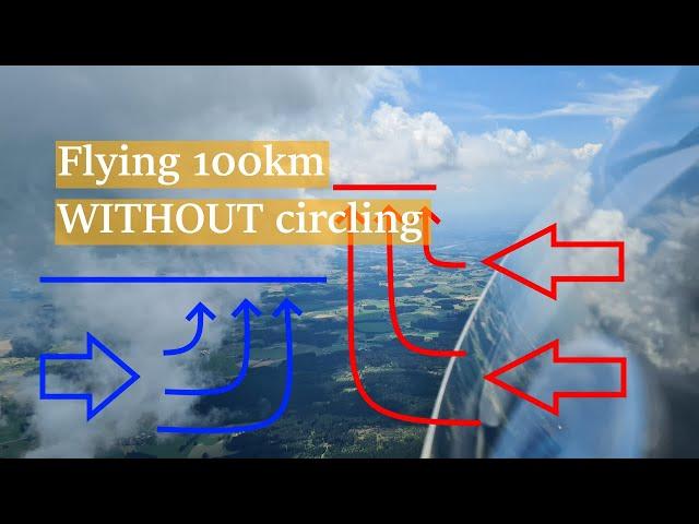 Flying 100km straight in a glider: soaring along a convergence zone