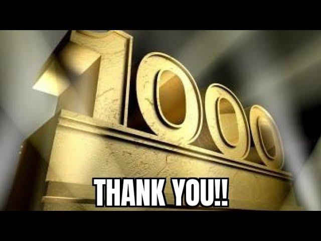 Thank you for 1,000 Subscribers!!!!!