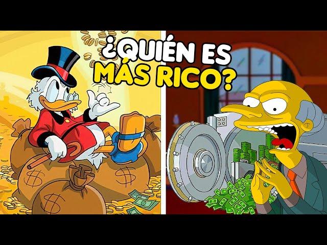 TOP 10 Personajes MÁS RICOS  de Las Caricaturas  (Actualización ) 2024 | DeToxoMoroxo