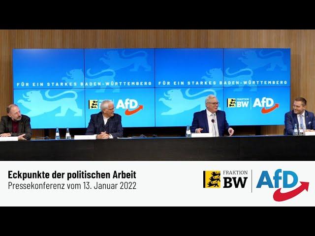 Pressekonferenz zu den Eckpunkten der politischen Arbeit der AfD-Fraktion-BW
