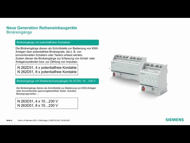 KNXperience neue Generation der Reiheneinbaugeräte - Binäreingänge