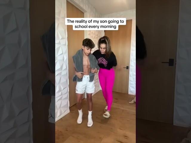 the reality of Andrea getting ferran ready for school  #school #schoollife #royaltyfamily #shorts