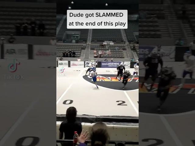 Arena Football Player Gets SLAMMED During A Return 