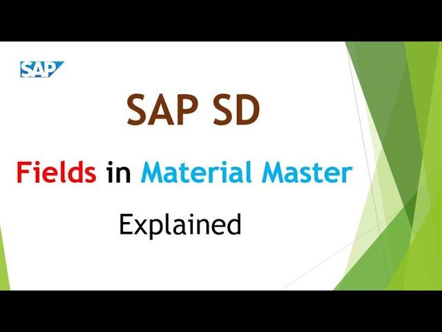 Fields in Material master explained || SAP SD || SAP SD Tutorials