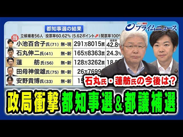 【都知事選＆都議補選の衝撃】二つの選挙が政局に与える影響 逢坂誠二×音喜多駿×田﨑史郎 2024/7/8放送＜前編＞