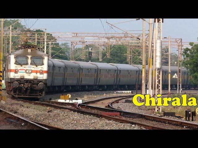 110 KMPH High Speed Curving Trains + Arrival & Departing Trains at Chirala | INDIAN RAILWAYS