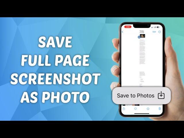 How to Save Full Page Screenshot as Photo on iPhone ! (iOS 17)