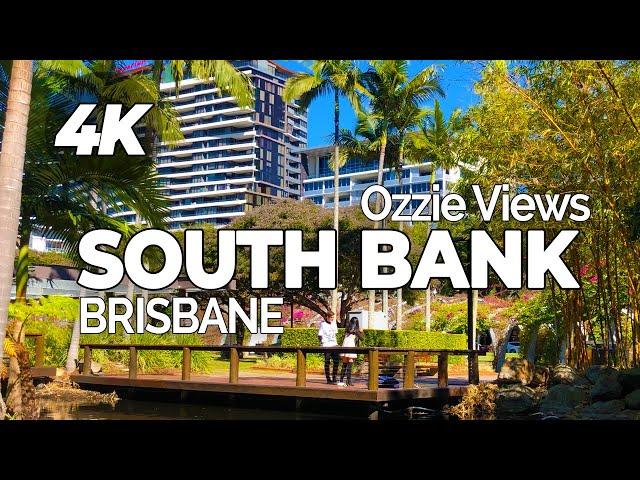 4K View of Brisbane South Bank! A walking Tour of Parklands!