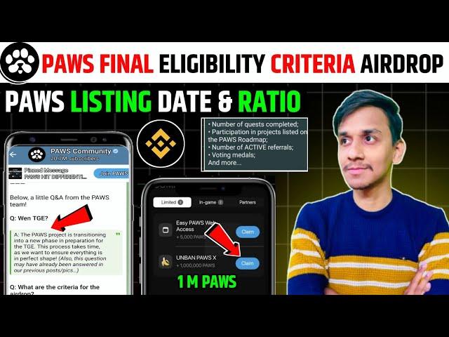 paws Airdrop listing date | Paws unban paws x task | Paws Airdrop new update today | Paws Price