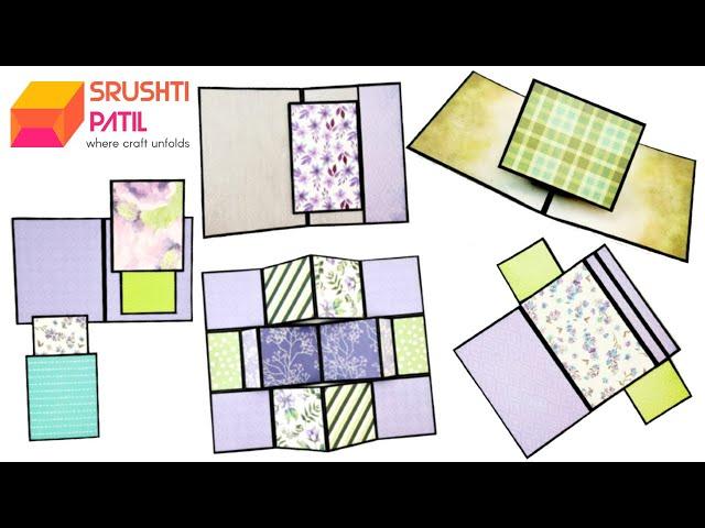 5 Easy Scrapbook Cards / Easy Greeting Cards Tutorial by Srushti Patil | Combo No.04