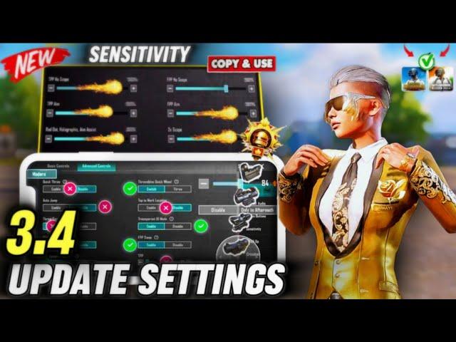 New Update 3.4 Best Settings & Sensitivity to Improve Headshots and Hip-Fire  | PUBG MOBILE / BGMI