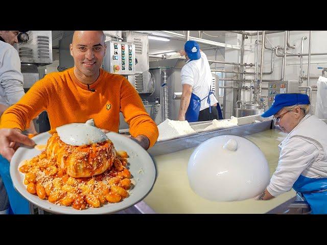 Street Food in Italy - The MOST UNIQUE MOZZARELLA in Italy + Italian food tour in Battipaglia, Italy