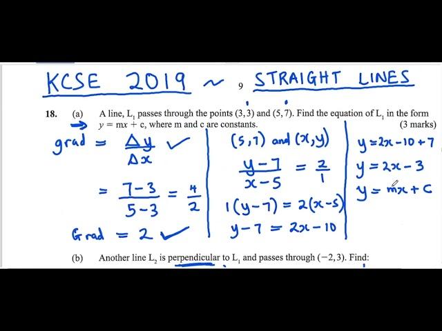 KCSE 2019   STRAIGHT LINES