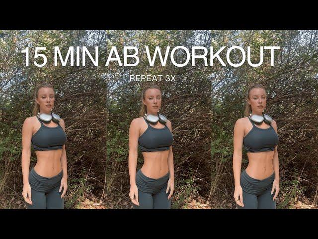 15 MIN AB WORKOUT | repeat 3x, upper, middle, lower abs